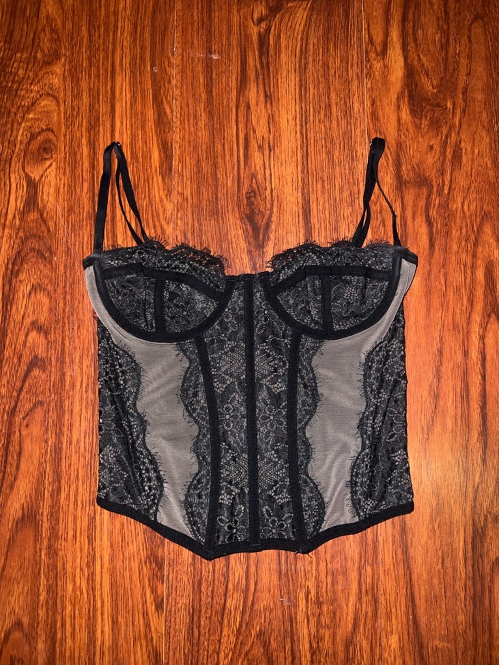 Urban Outfitters Black Lace Bustier Top
